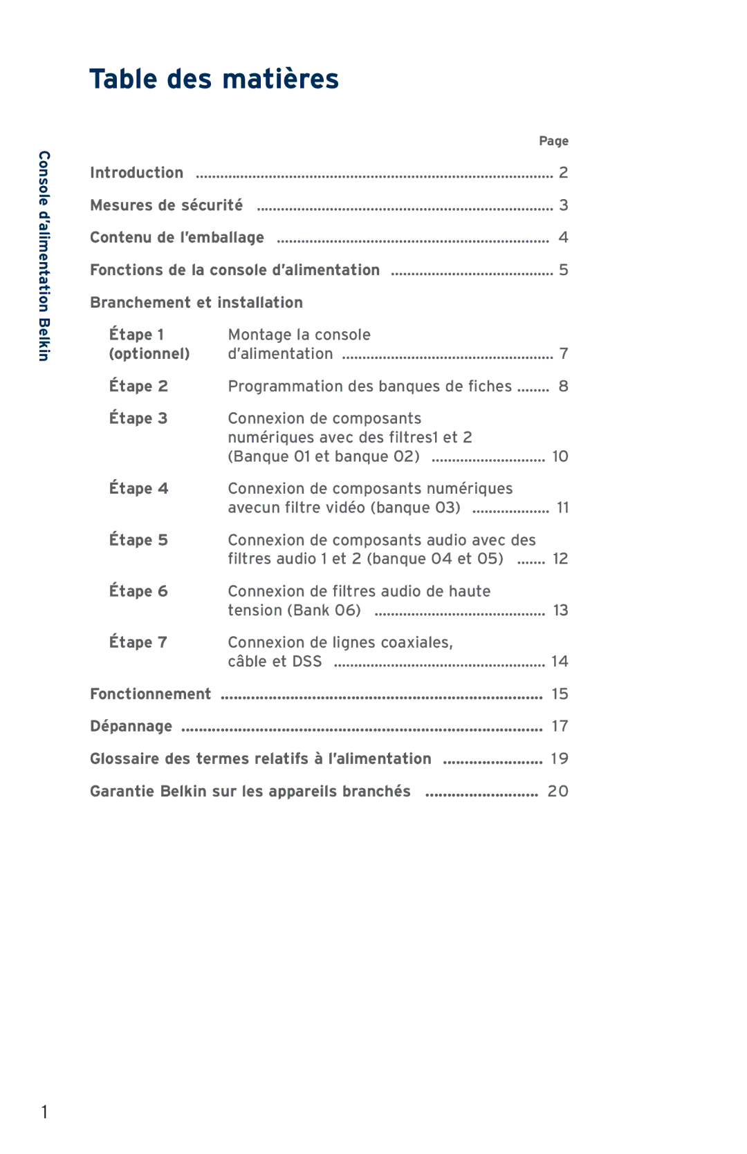 Belkin AP41300fc12-BLK user manual Table des matières 