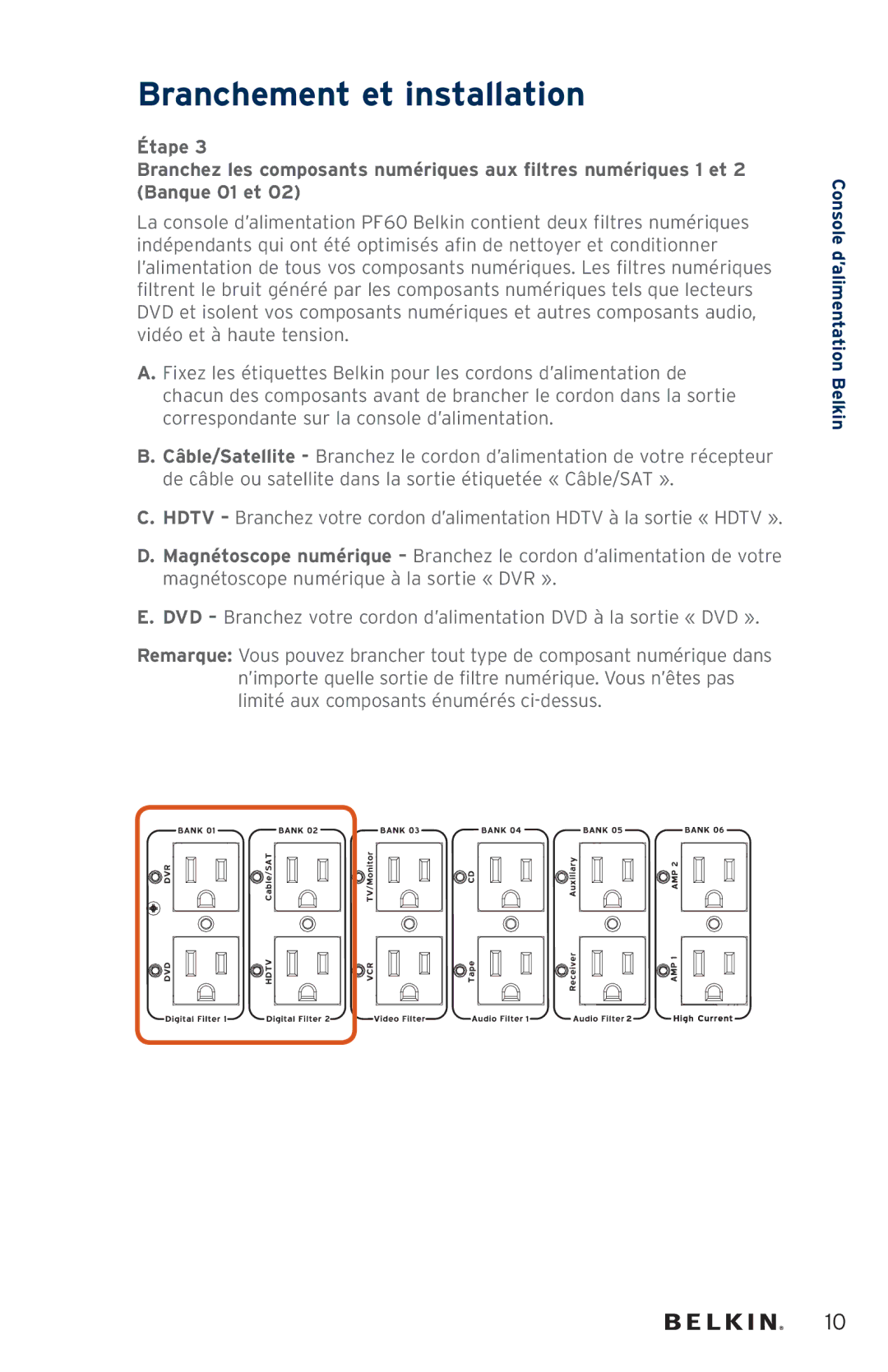 Belkin AP41300fc12-BLK user manual Branchement et installation 