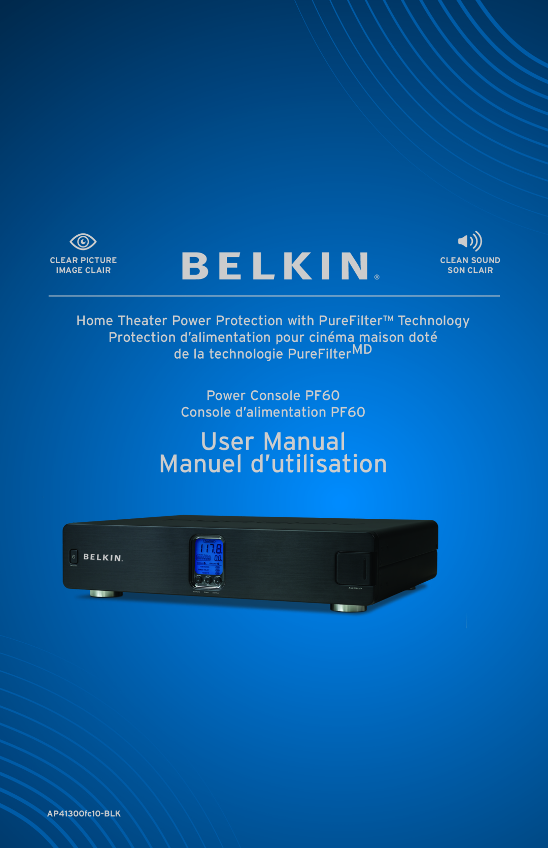 Belkin AP41300fc12-BLK user manual Protection d’alimentation pour cinéma maison doté, Console d’alimentation PF60 