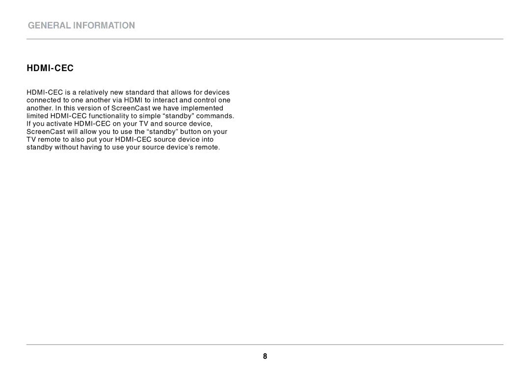 Belkin AV4 user manual Hdmi-Cec 