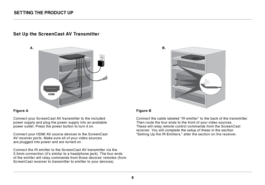 Belkin AV4 user manual Setting the Product Up Set Up the ScreenCast AV Transmitter, Figure a 