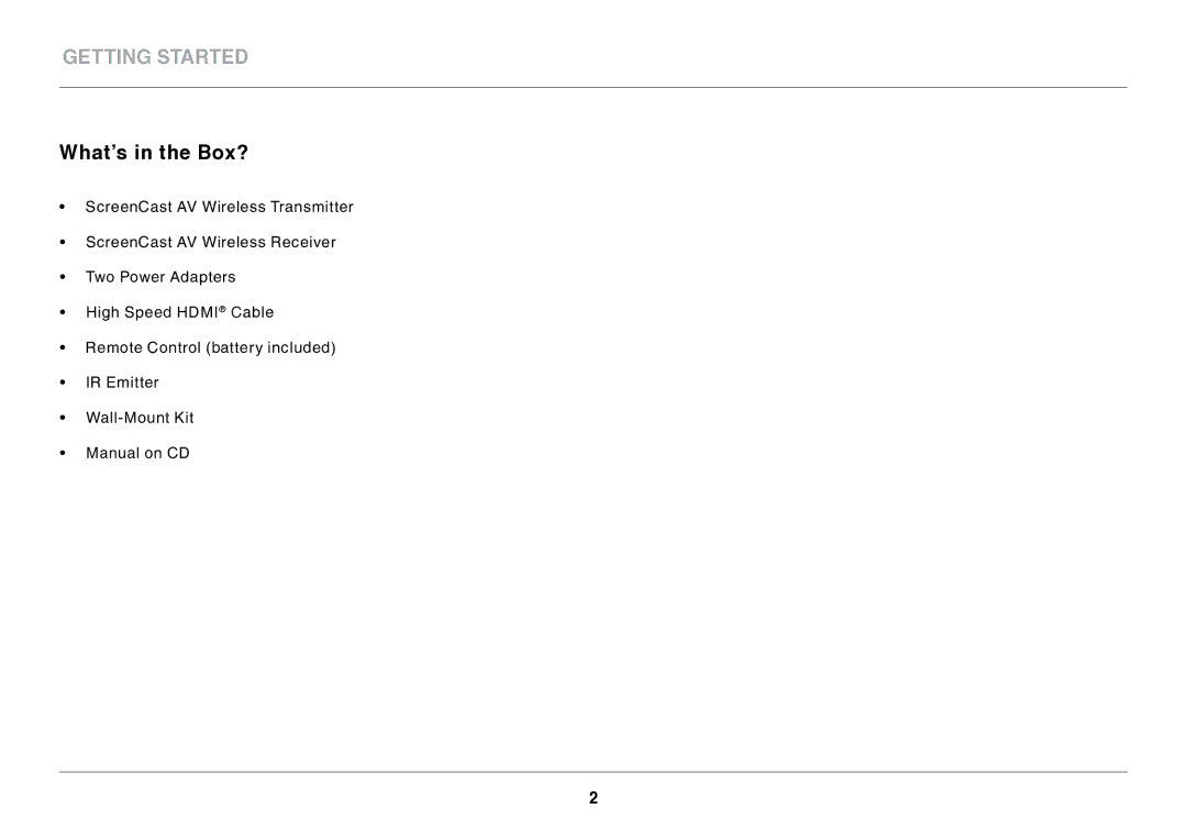 Belkin AV4 user manual Getting Started, What’s in the Box? 