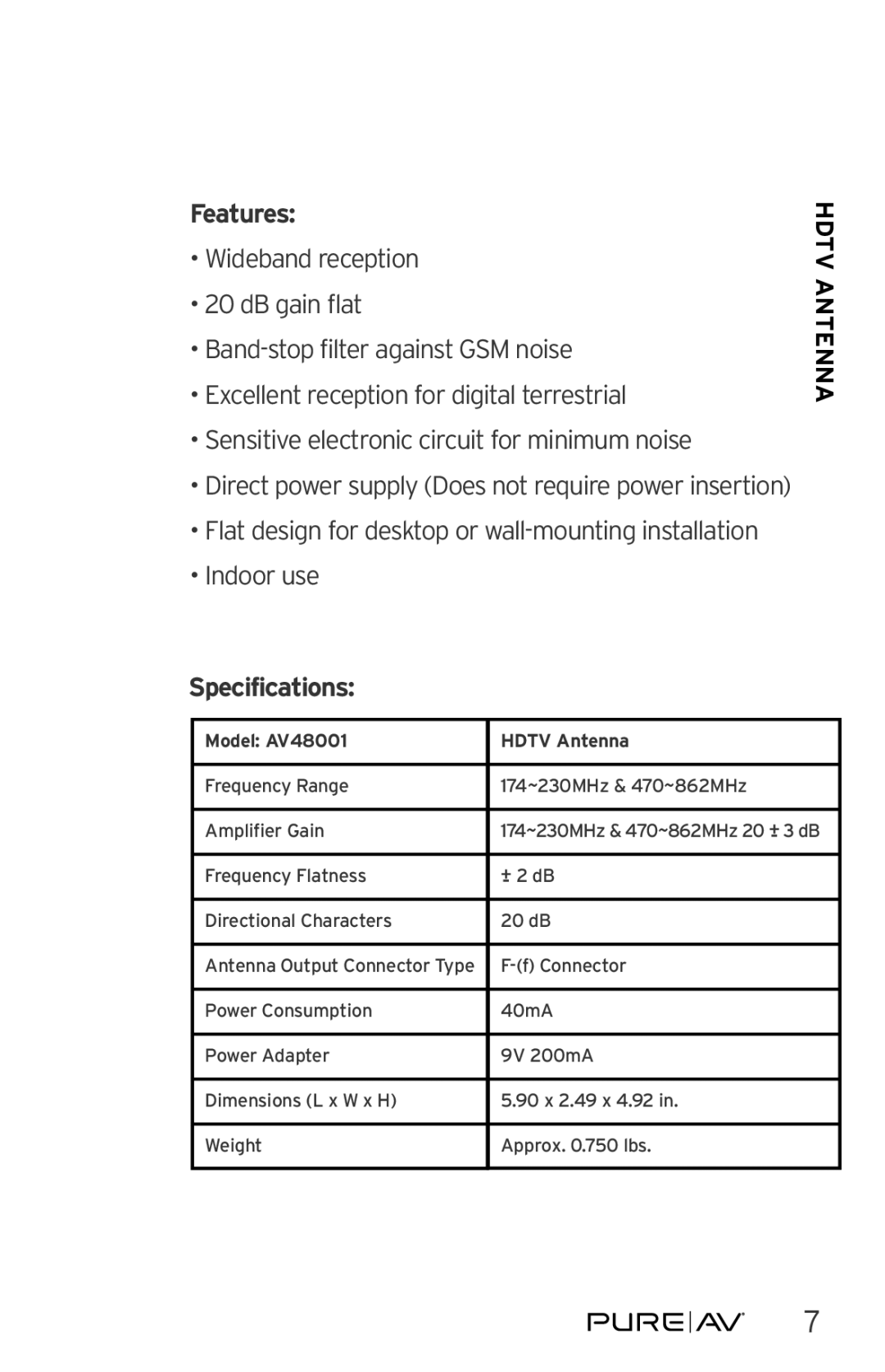 Belkin AV48001 user manual Features, Specifications 