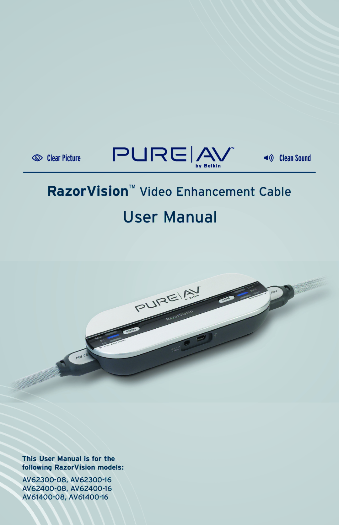 Belkin AV62400-08, AV62400-16, AV62300-16, AV62300-08, AV61400-08, AV61400-16 user manual RazorVision Video Enhancement Cable 