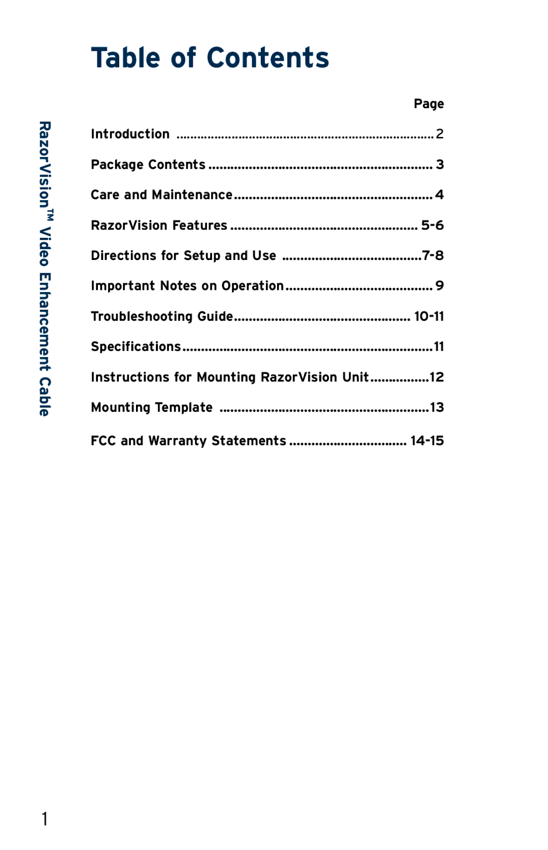 Belkin AV62300-16, AV62400-16, AV62400-08, AV62300-08, AV61400-08, AV61400-16 user manual Table of Contents 