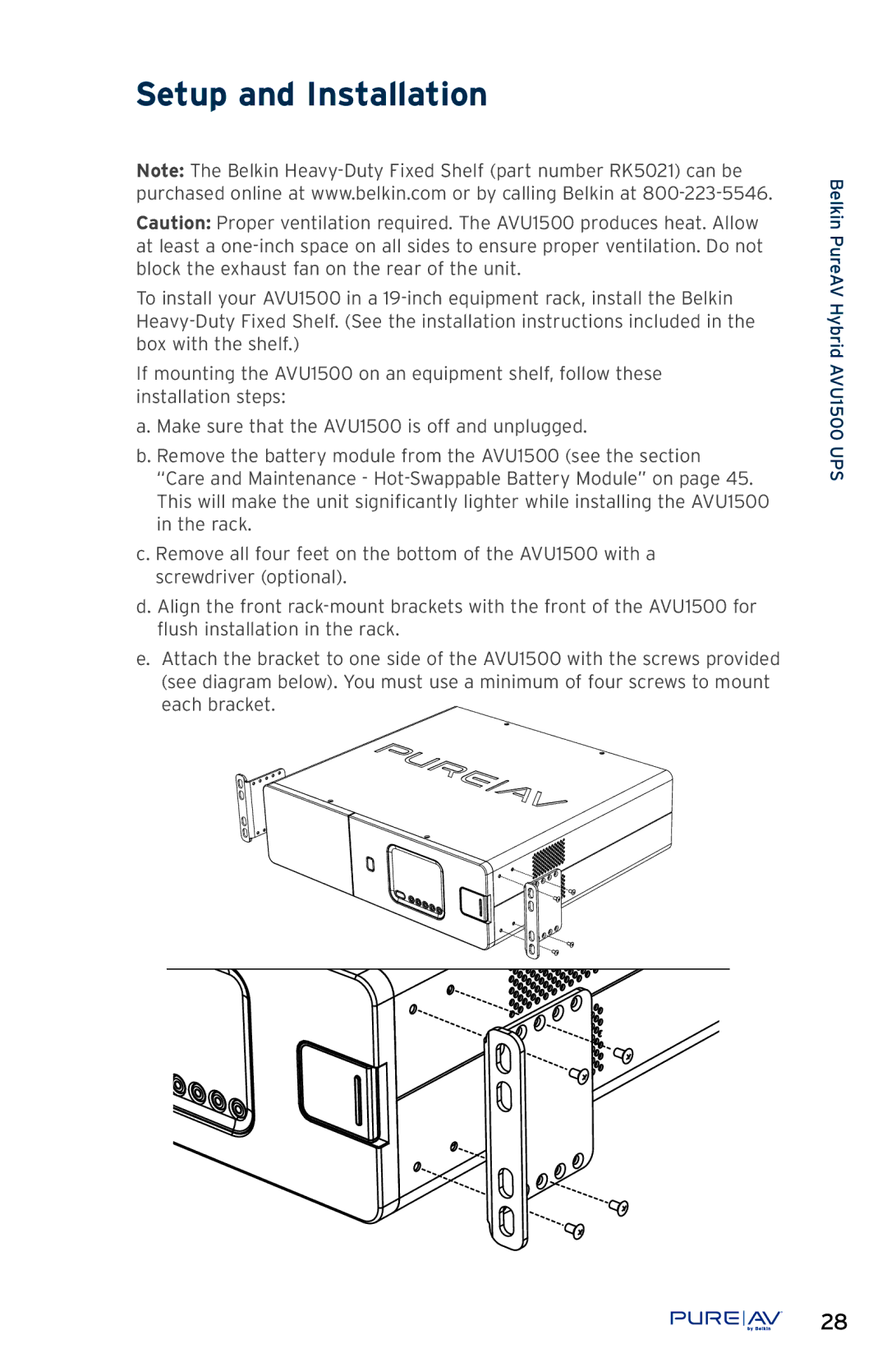 Belkin AP51300fc10-BLK, AVU1500 user manual Setup and Installation 