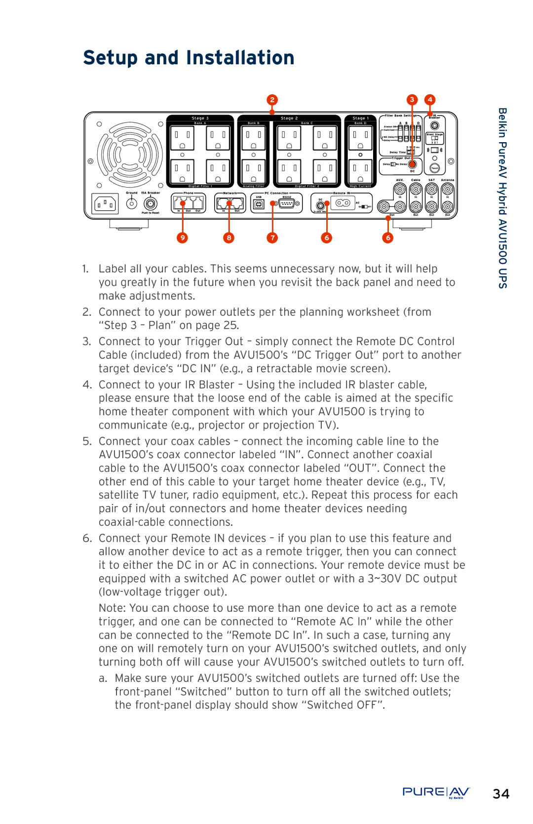 Belkin AP51300fc10-BLK, AVU1500 user manual Setup and Installation 