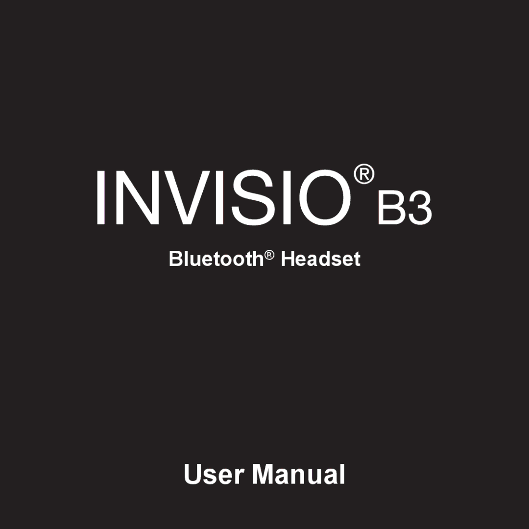 Belkin B3 user manual Bluetooth Headset 