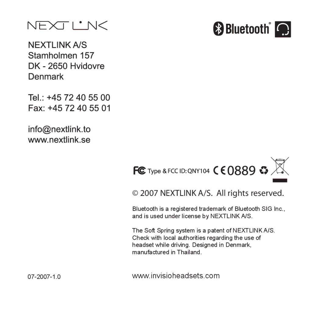 Belkin B3 user manual Nextlink A/S. All rights reserved 