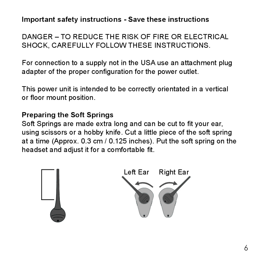 Belkin B3 user manual Important safety instructions Save these instructions, Preparing the Soft Springs 