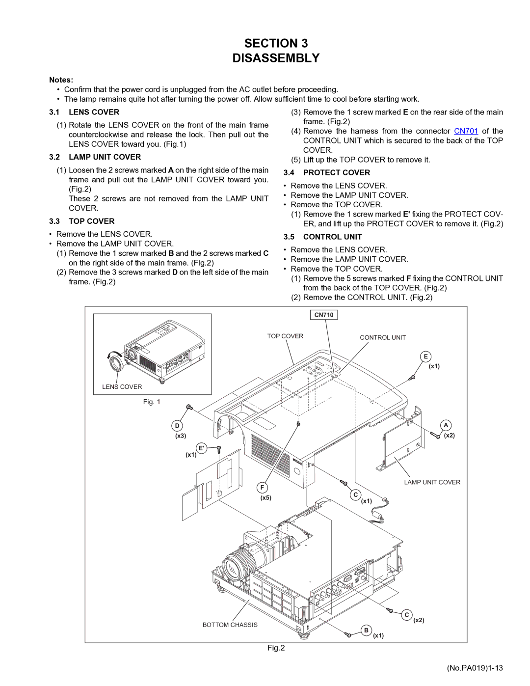 Belkin DLA-HD2KU, DLA-HD2KE service manual Section Disassembly 