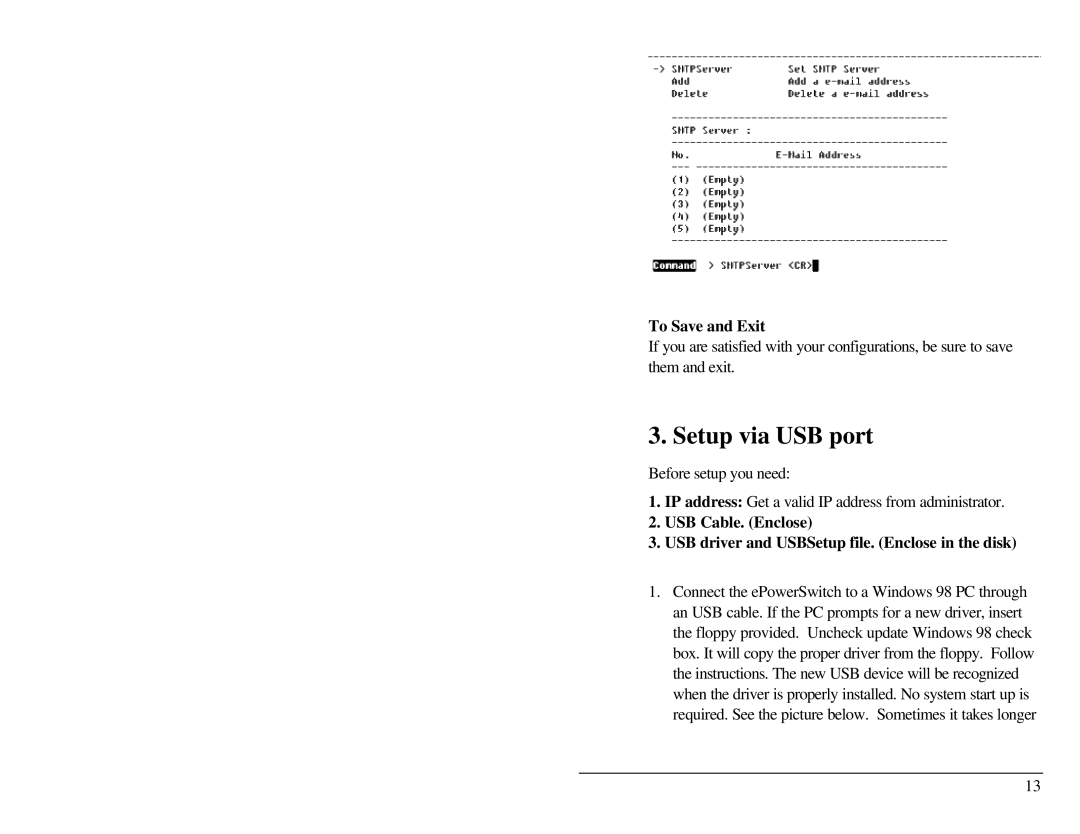 Belkin F1D001 user manual Setup via USB port 