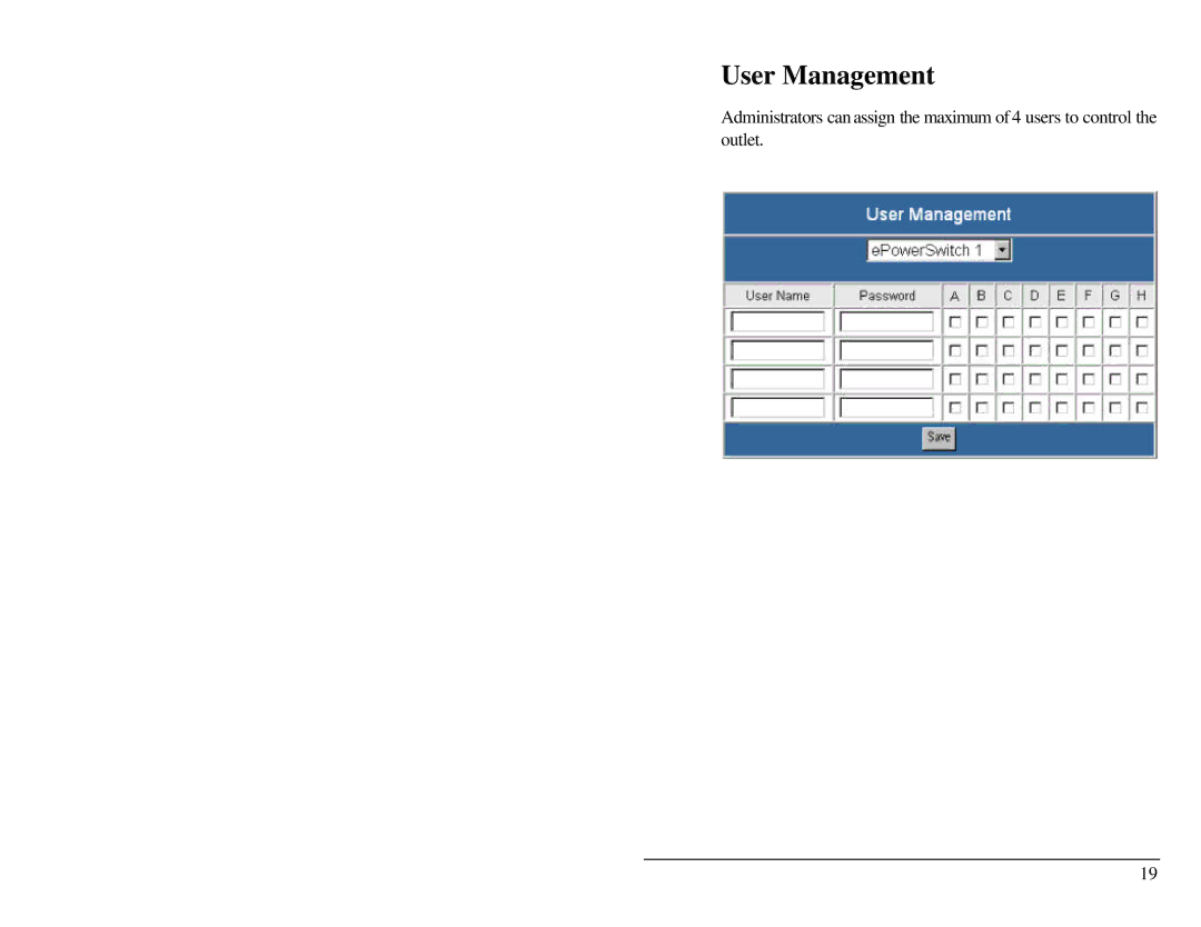 Belkin F1D001 user manual User Management 