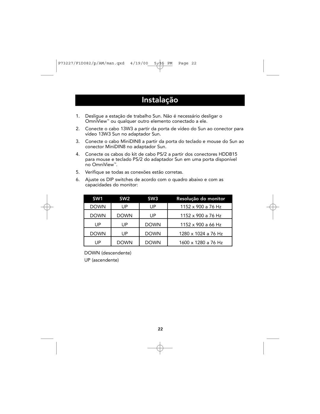 Belkin F1D082 user manual Instalação 