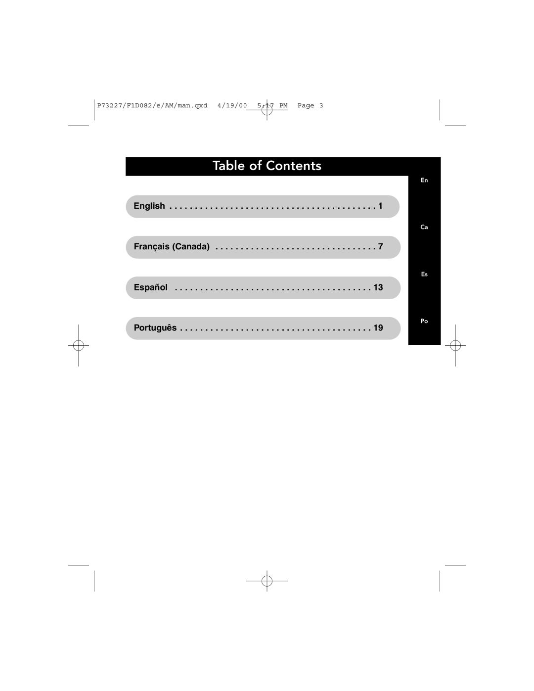 Belkin F1D082 user manual Table of Contents 