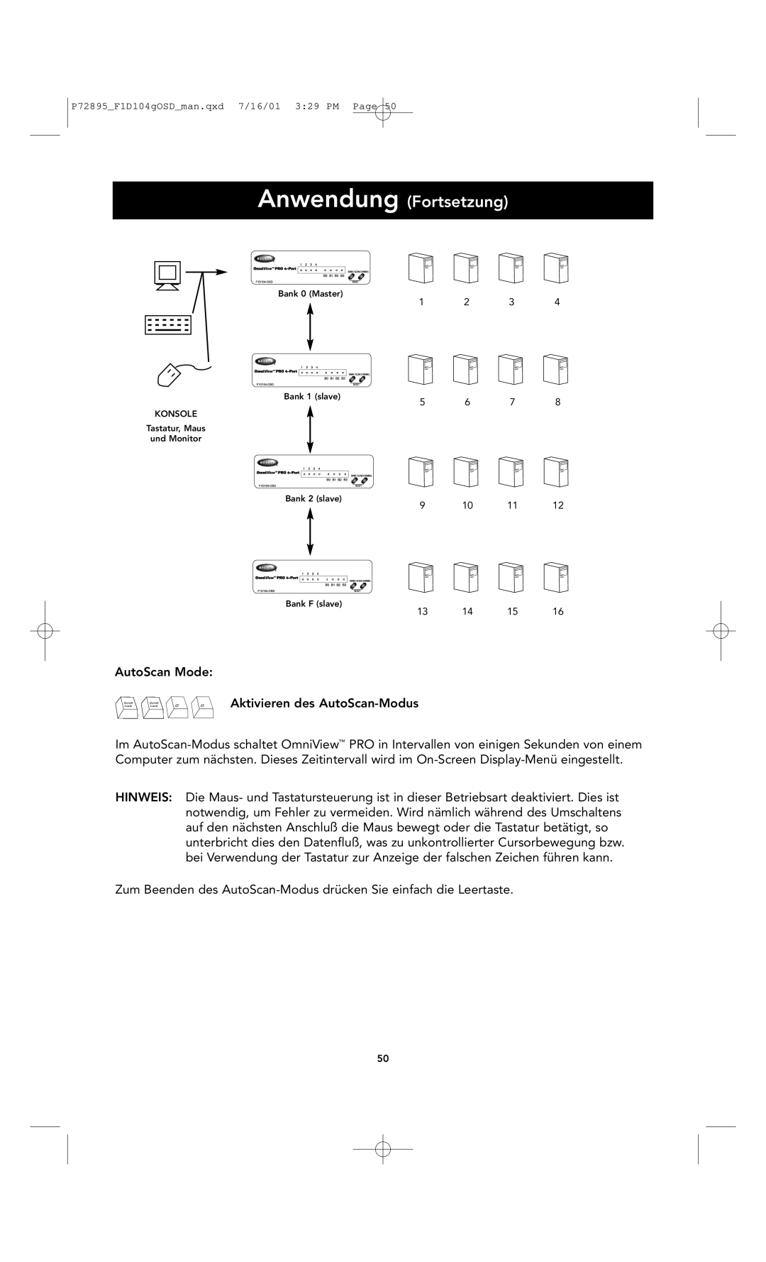 Belkin F1D104-OSD user manual Anwendung Fortsetzung 