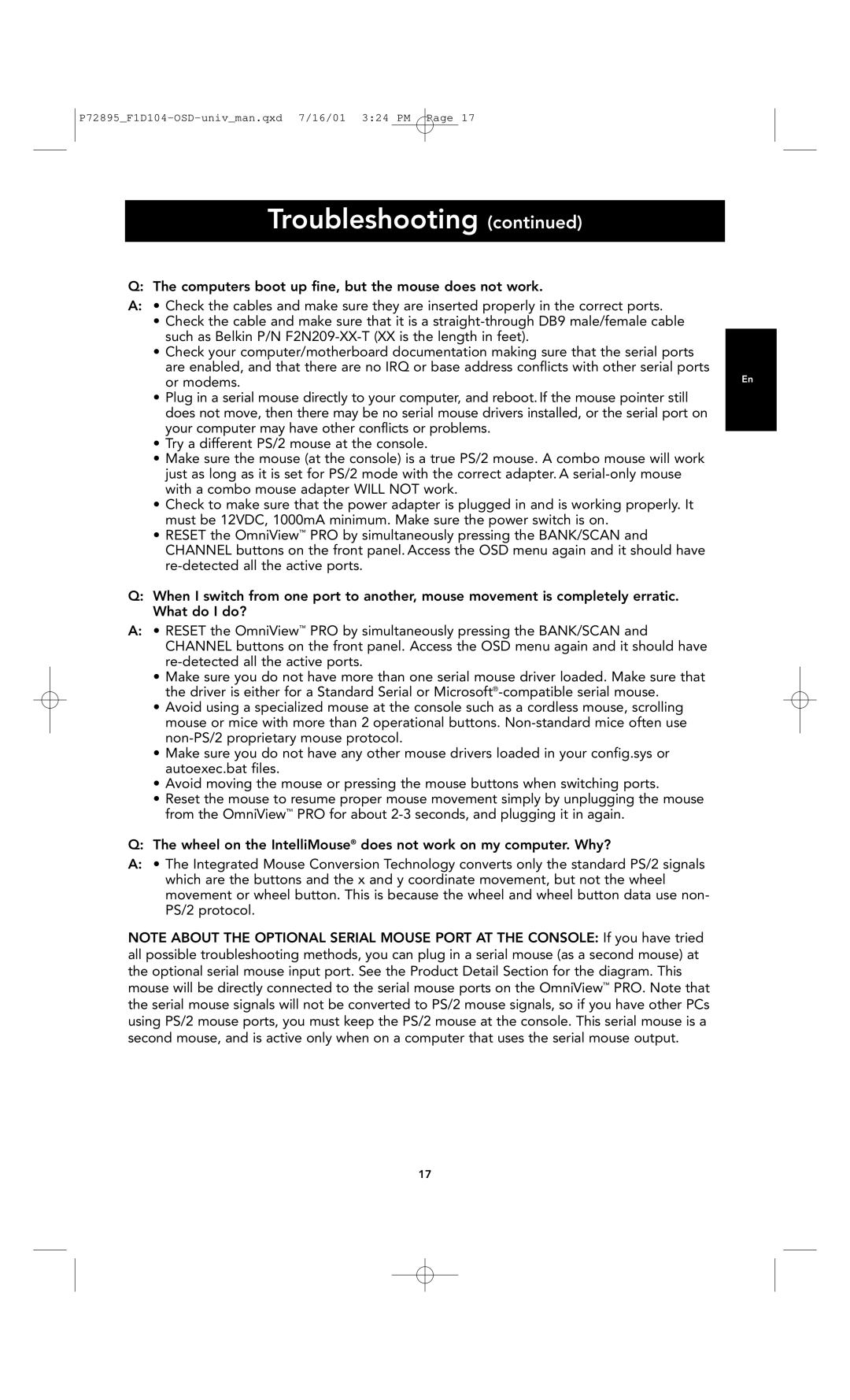 Belkin F1D104-OSD user manual Or modems 