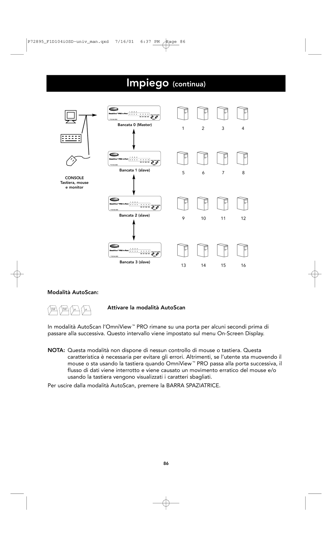 Belkin F1D104-OSD user manual Impiego continua 