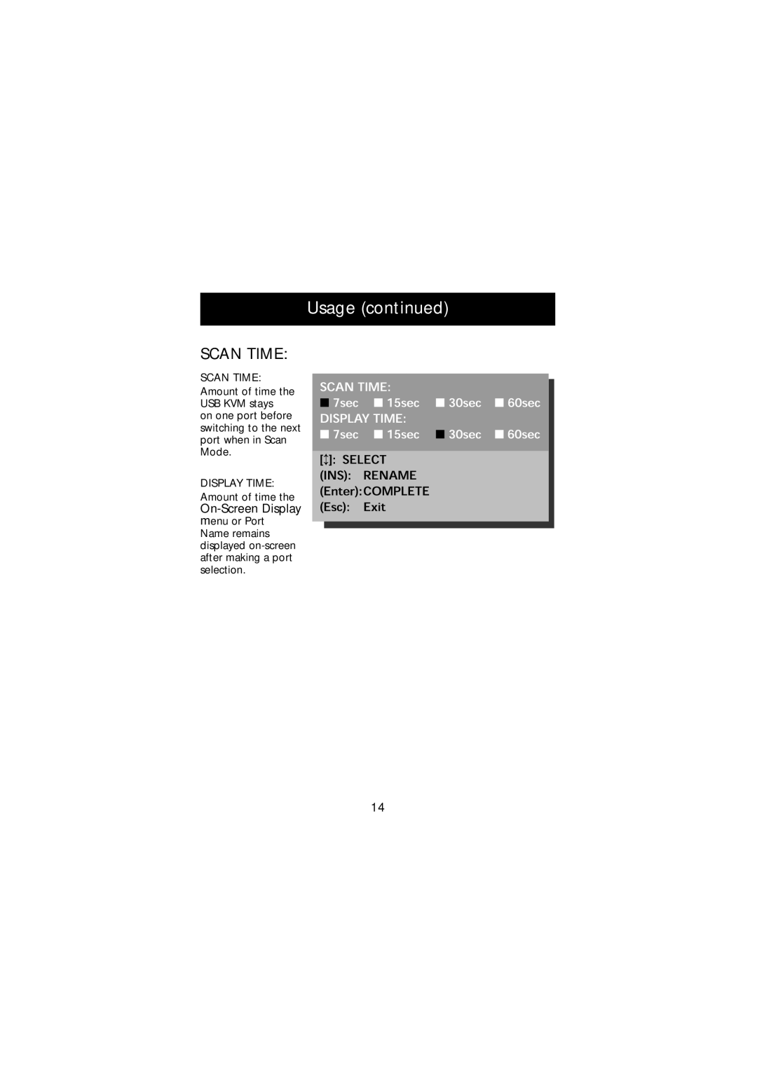 Belkin F1D104-USB manual Scan Time 