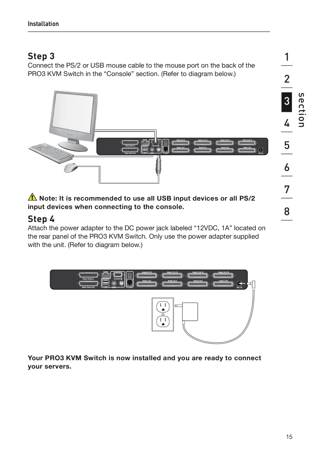 Belkin F1DA116Z, F1DA104Z, F1DA108Z user manual Section 