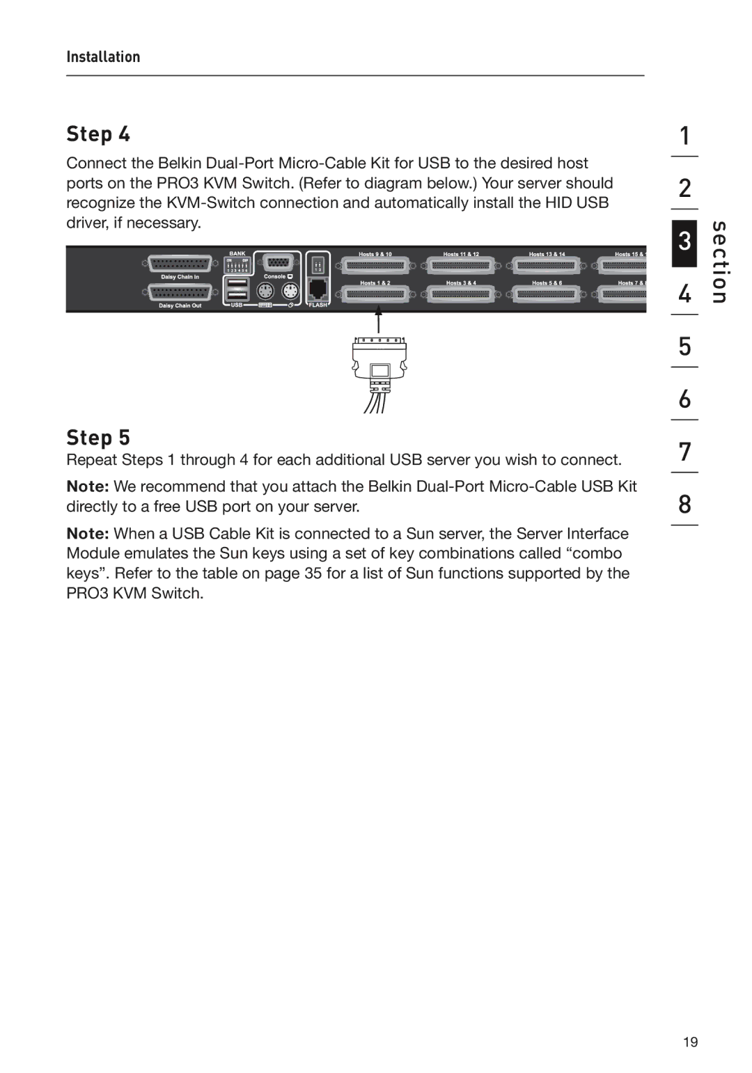 Belkin F1DA104Z, F1DA108Z, F1DA116Z user manual Section 