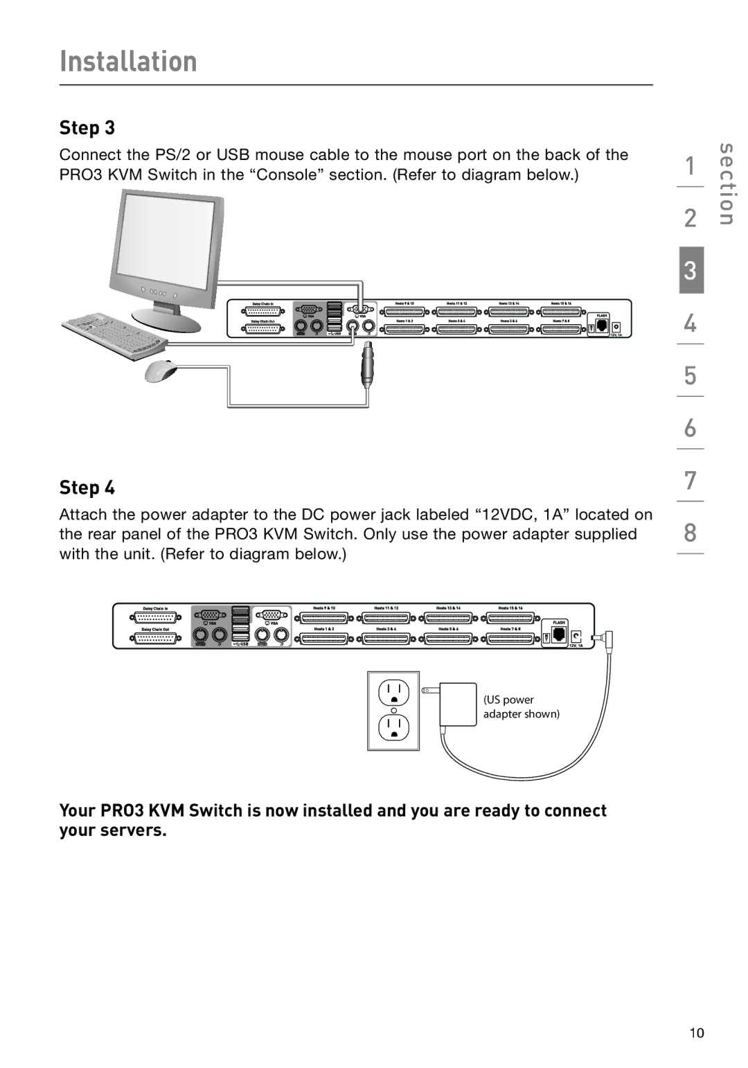 Belkin F1DA208Z manual US power adapter shown 