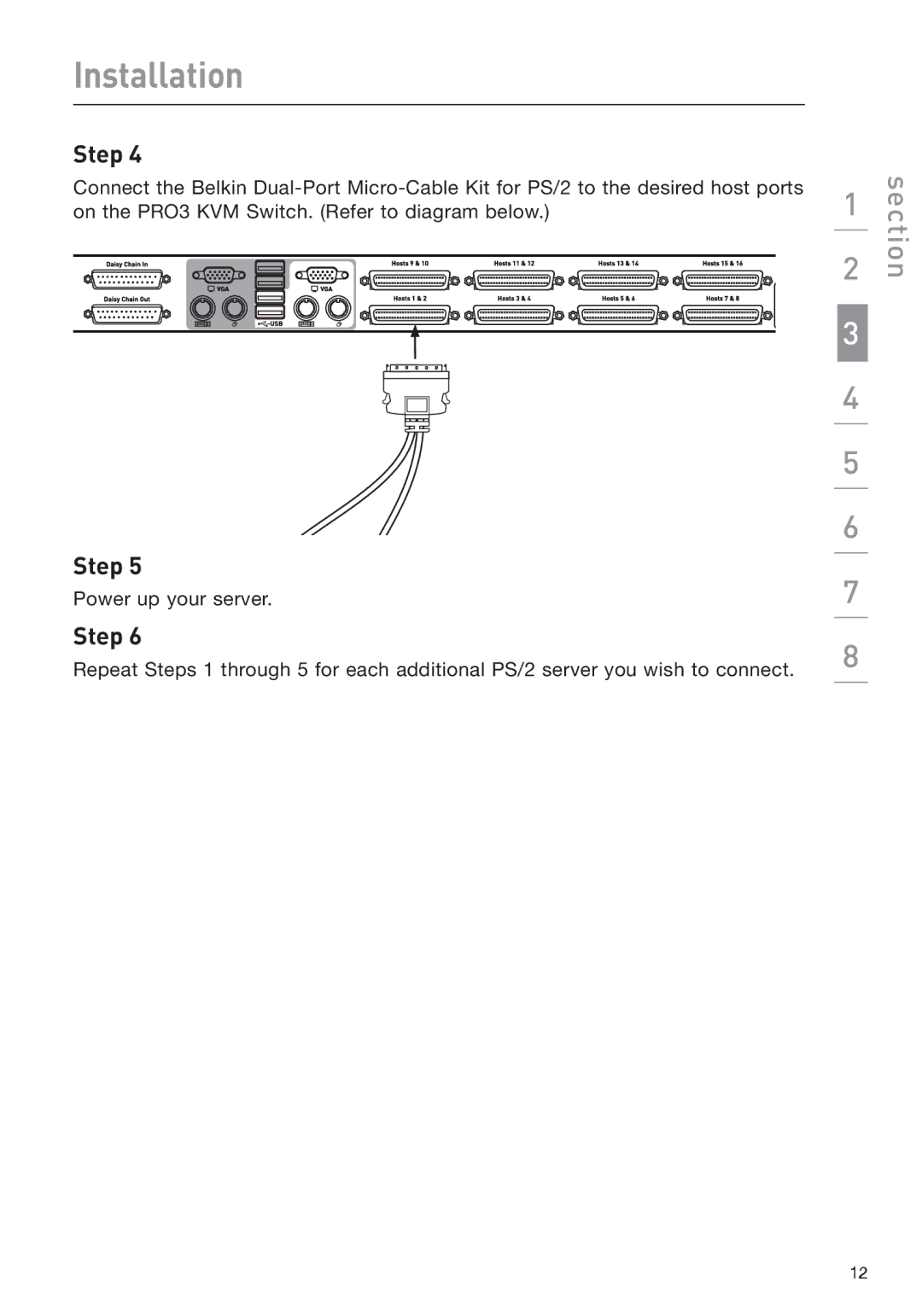 Belkin F1DA208Z manual Power up your server 