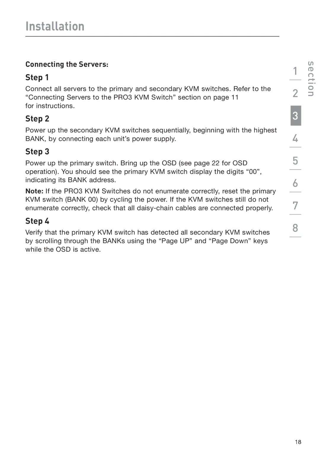 Belkin F1DA208Z manual Connecting the Servers 