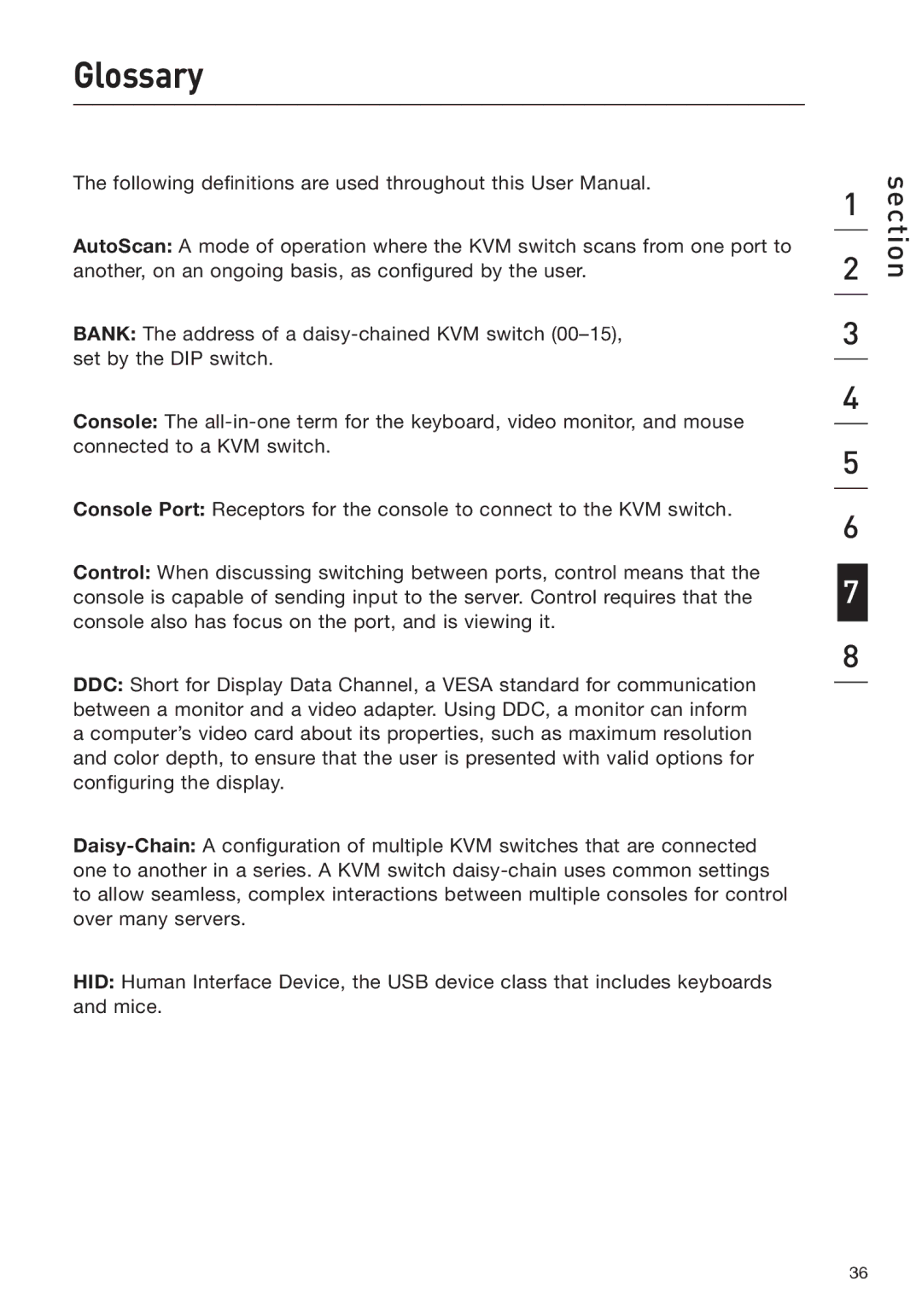 Belkin F1DA208Z manual Glossary 