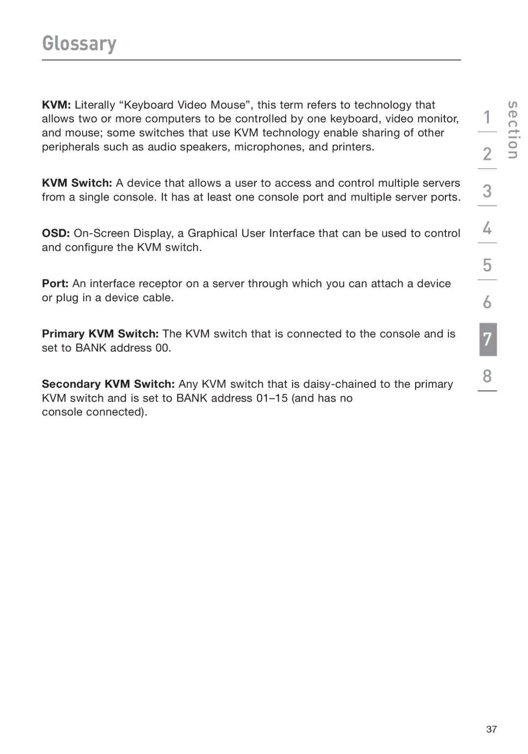 Belkin F1DA208Z manual Glossary 