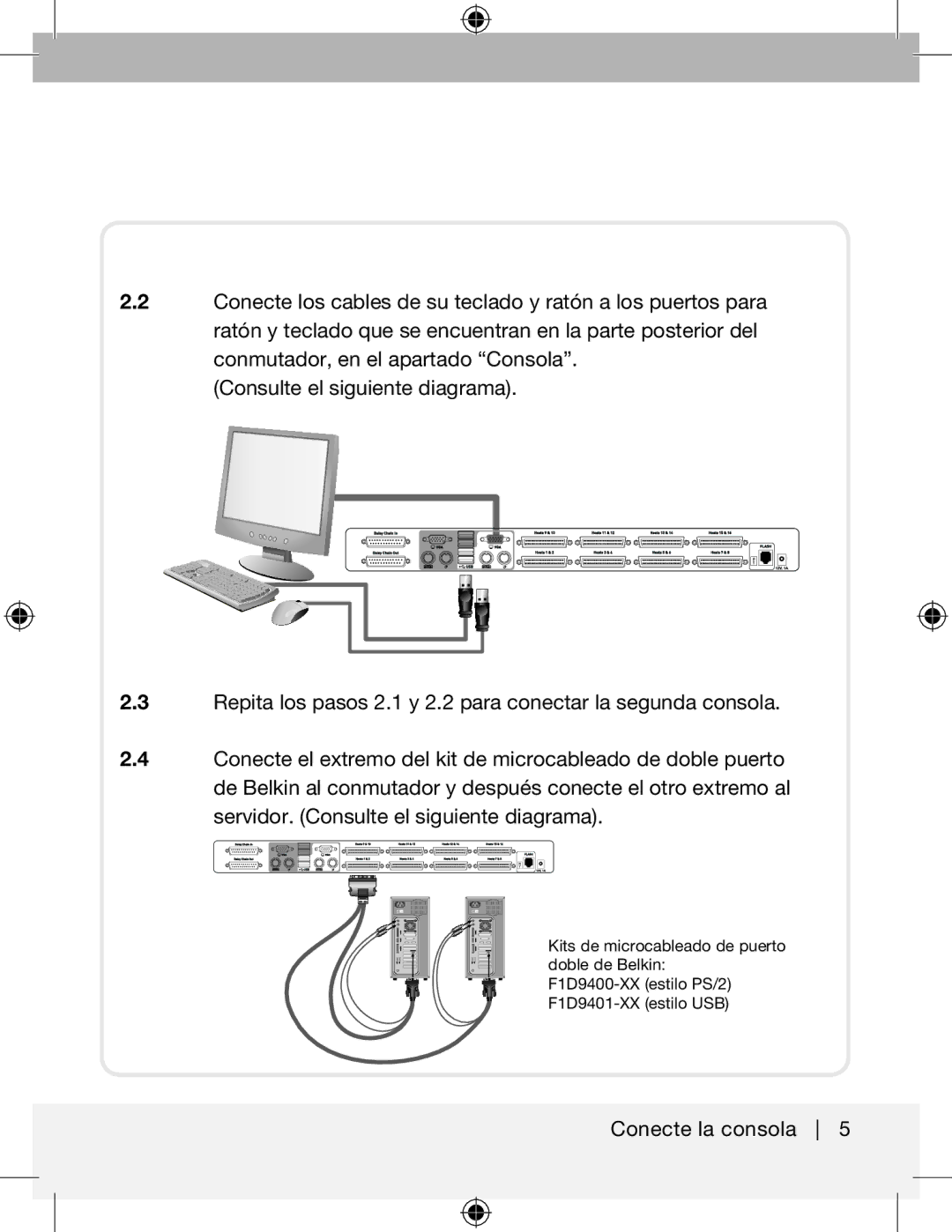 Belkin F1DA216ZEA, F1DA208ZEA manual Conecte la consola 