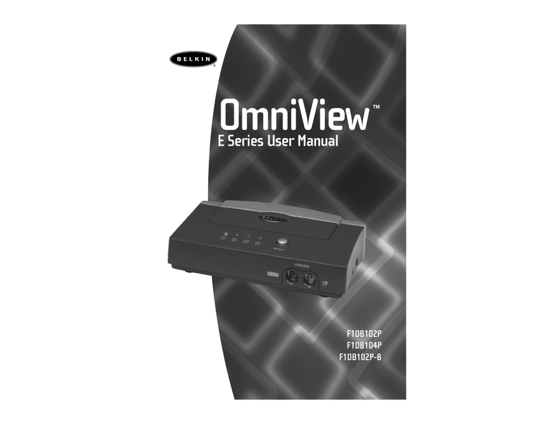 Belkin F1DB102P-B user manual OmniView 