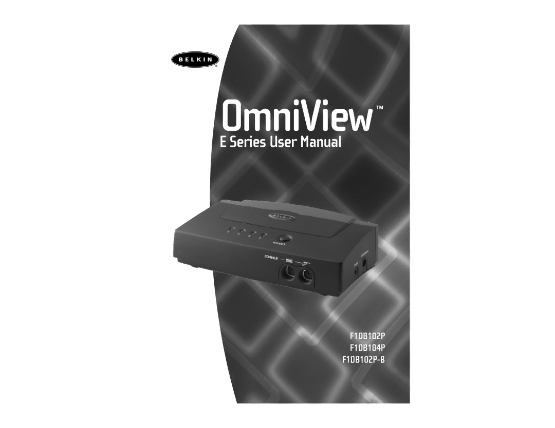 Belkin F1DB102P user manual OmniView 