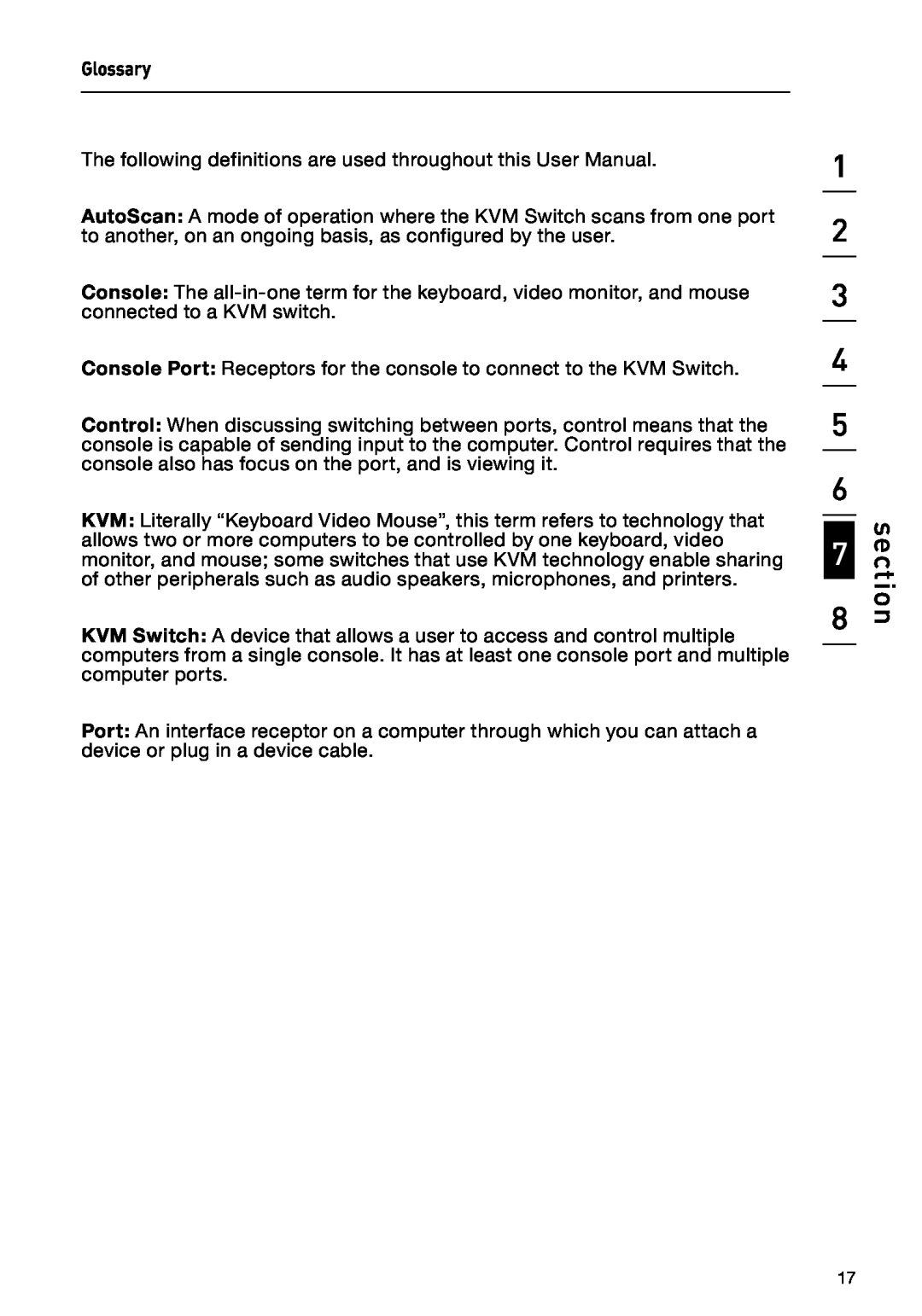 Belkin F1DB102P2 user manual section, The following definitions are used throughout this User Manual 