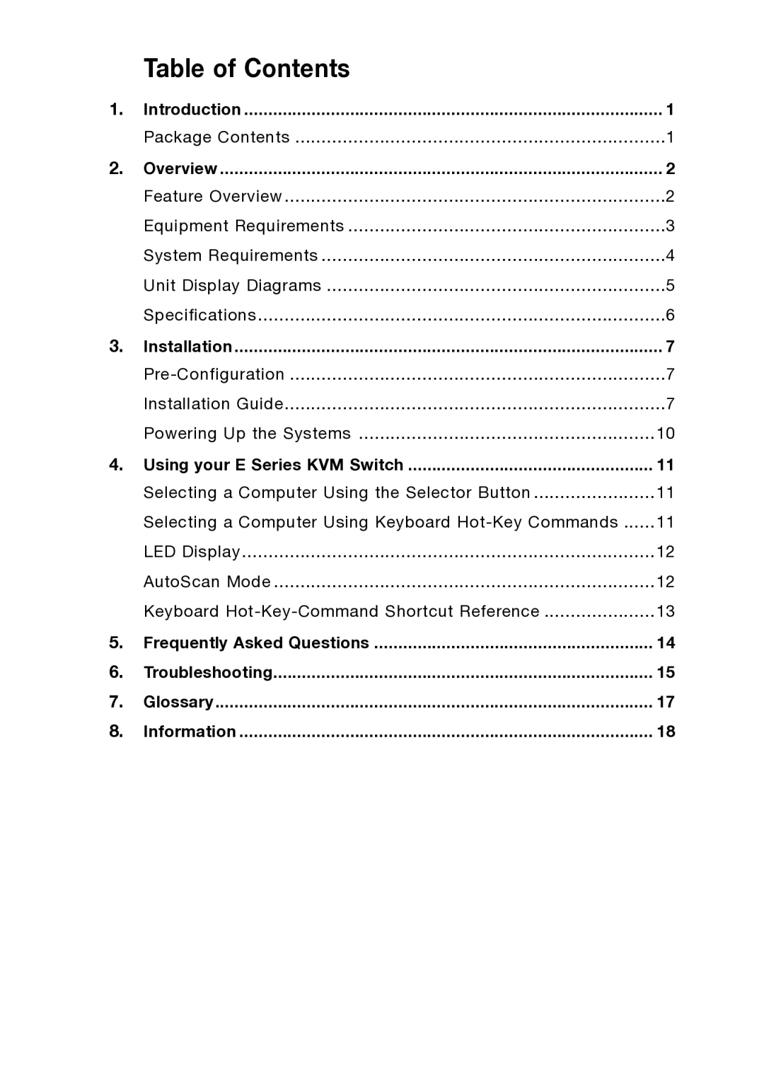 Belkin F1DB104P2-B, F1DB102P2-B user manual Table of Contents 