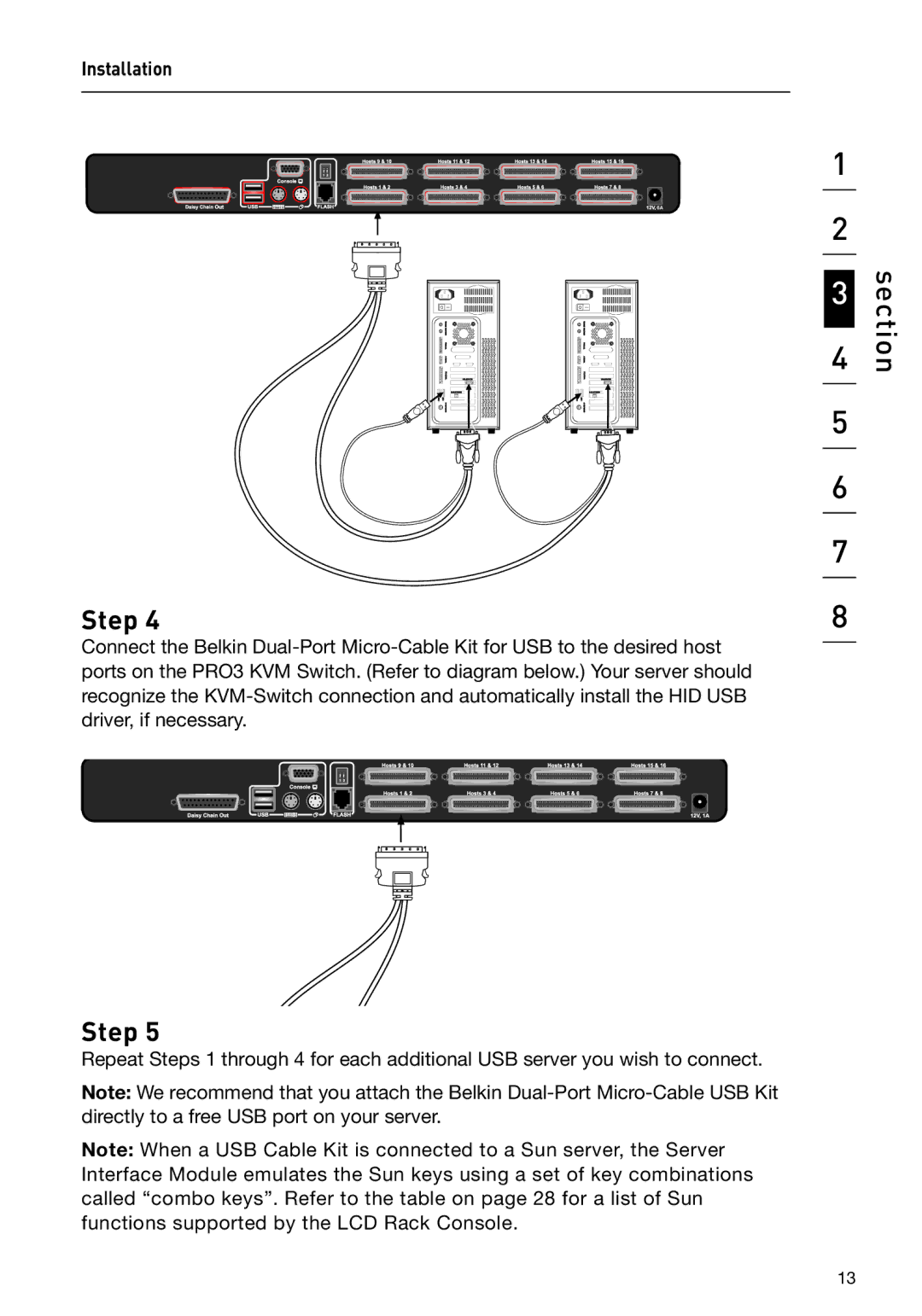 Belkin F1DC108B-DR, F1DC116B-DR user manual Section 