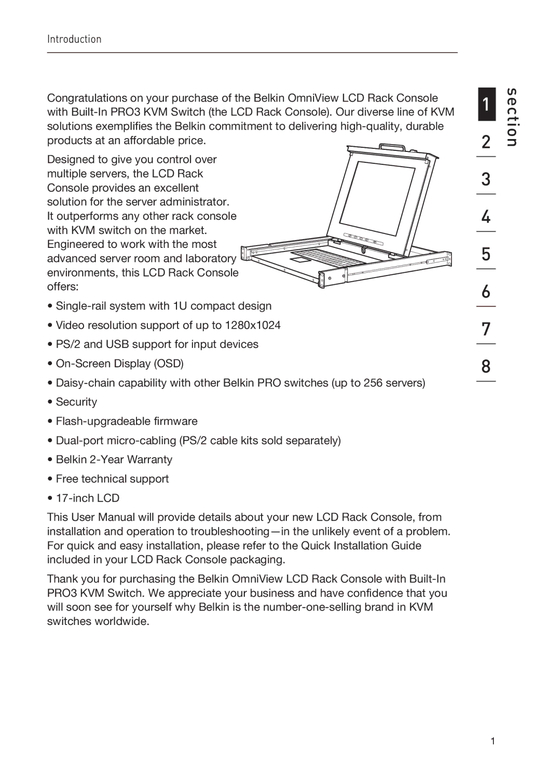 Belkin F1DC108BxxSR, F1DC116BxxSR user manual Section 