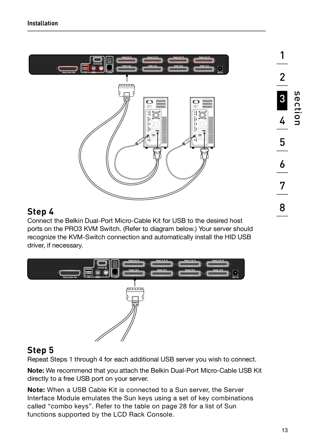 Belkin F1DC116C-US, F1DC108C-US, F1DC1XXC-US user manual Section 