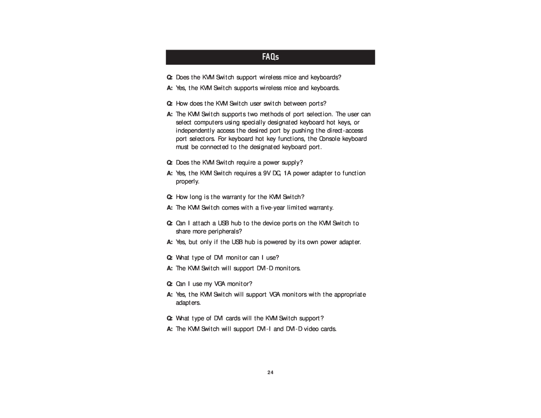 Belkin F1DD102U, F1DD104U user manual FAQs 