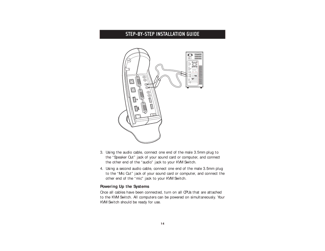 Belkin F1DD102U, F1DD104U user manual Powering Up the Systems 