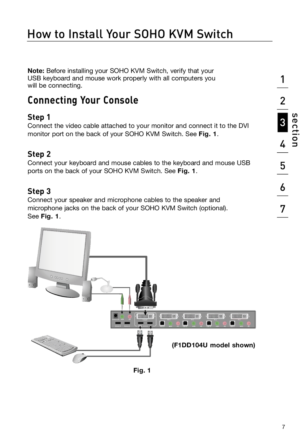 Belkin F1DD102U manual Connecting Your Console, Step 