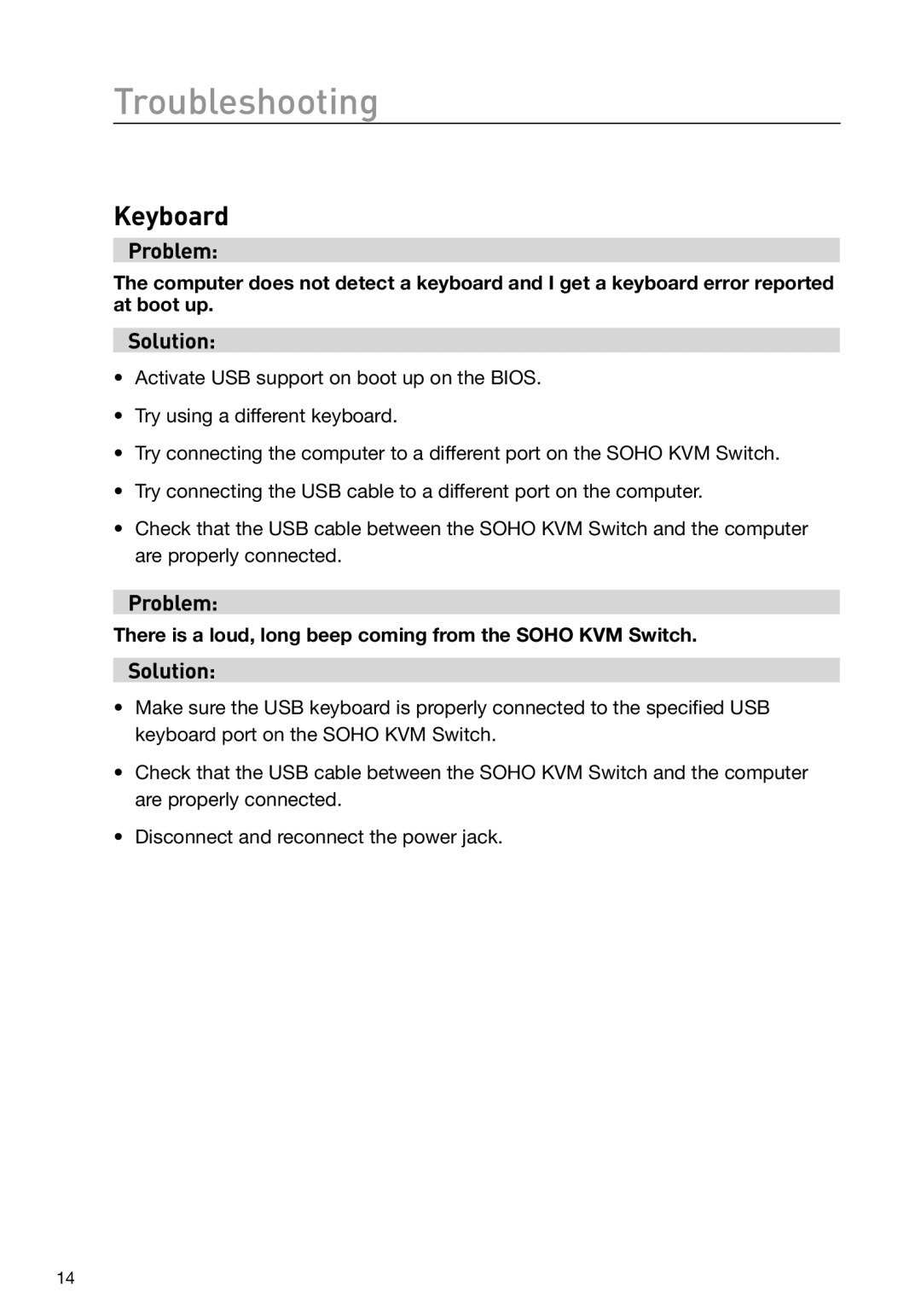 Belkin F1DD102U manual Troubleshooting 