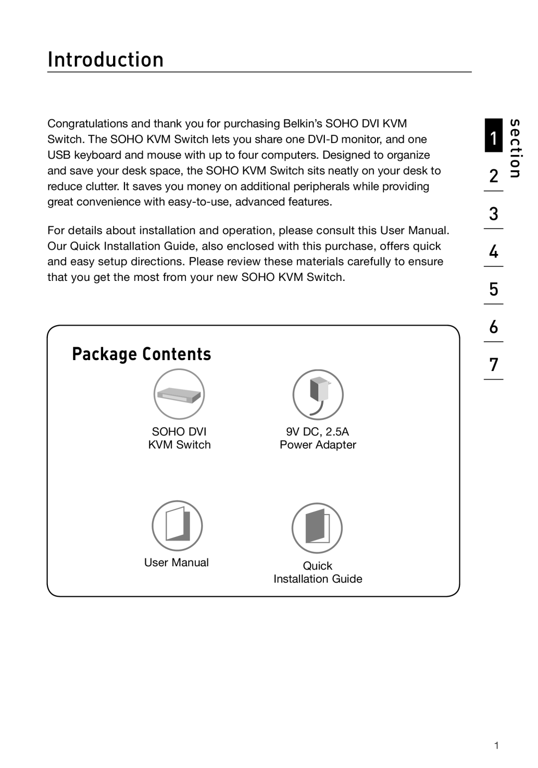 Belkin F1DD102U manual Introduction, Package Contents 