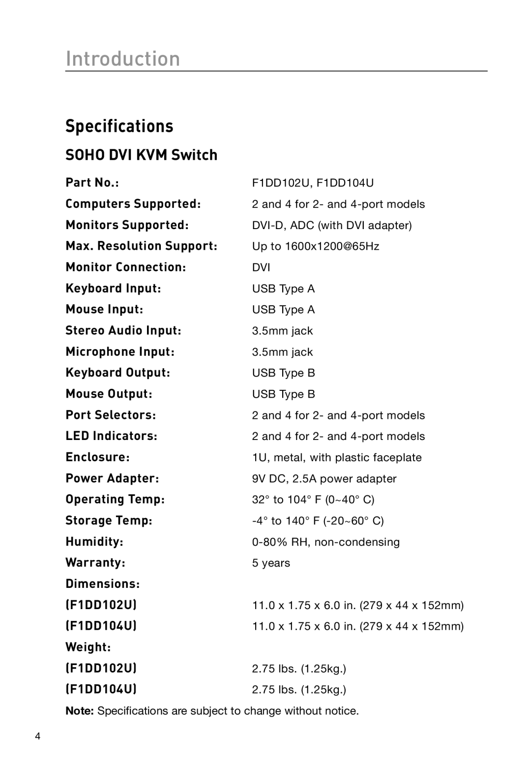 Belkin F1DD102U manual Dvi 