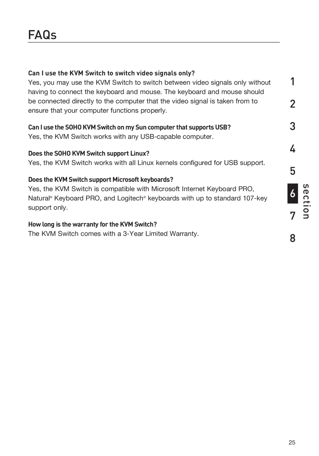 Belkin F1DD102LEA, F1DD104LEA manual Does the Soho KVM Switch support Linux? 