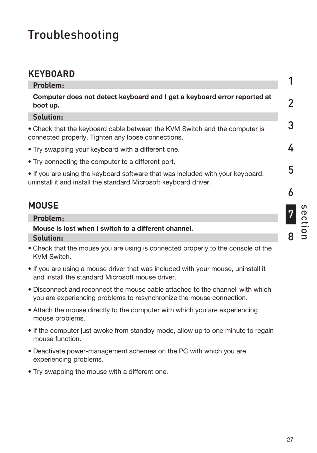 Belkin F1DD102LEA, F1DD104LEA manual Keyboard 