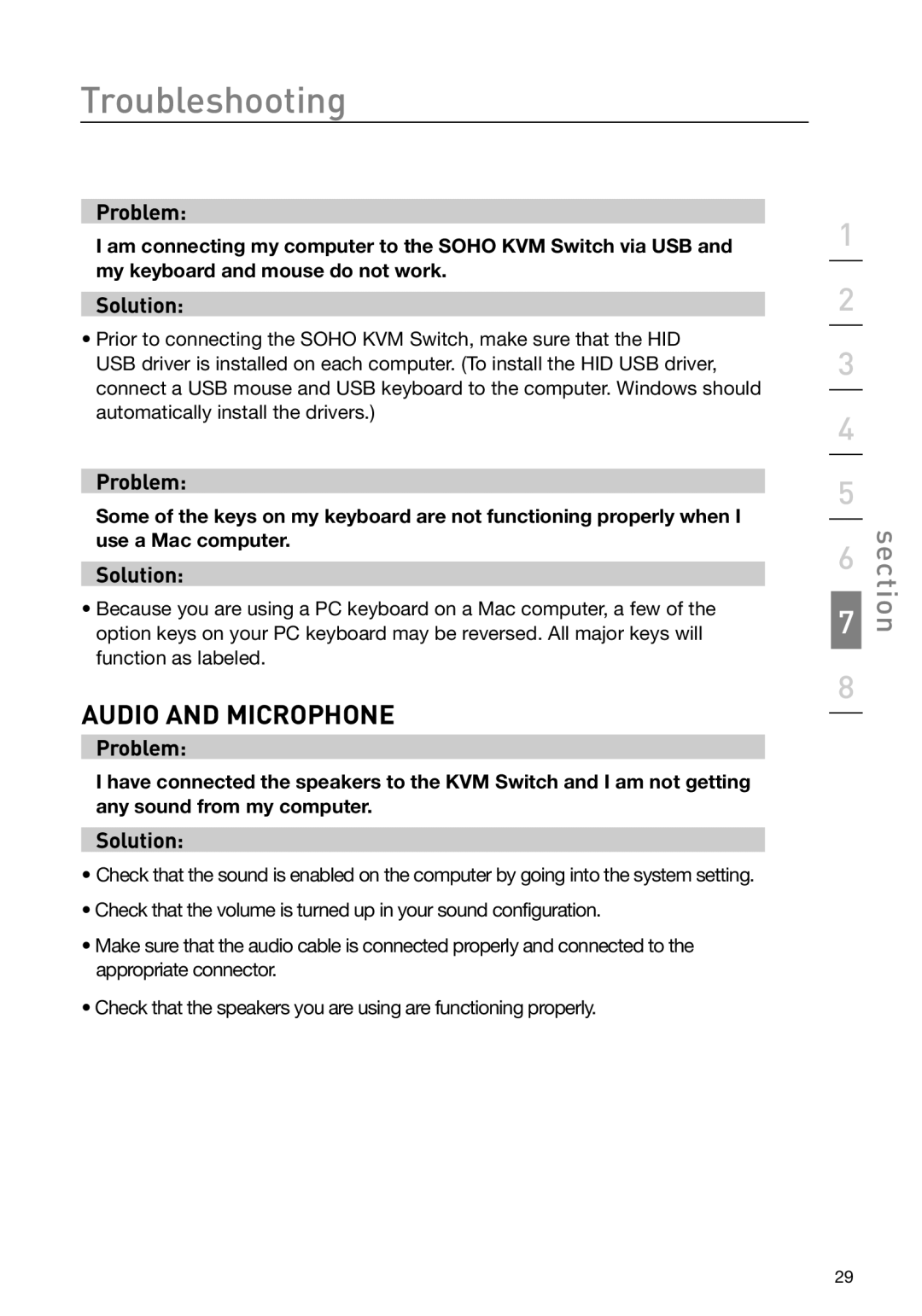 Belkin F1DH104L, F1DH102L user manual Audio and Microphone 