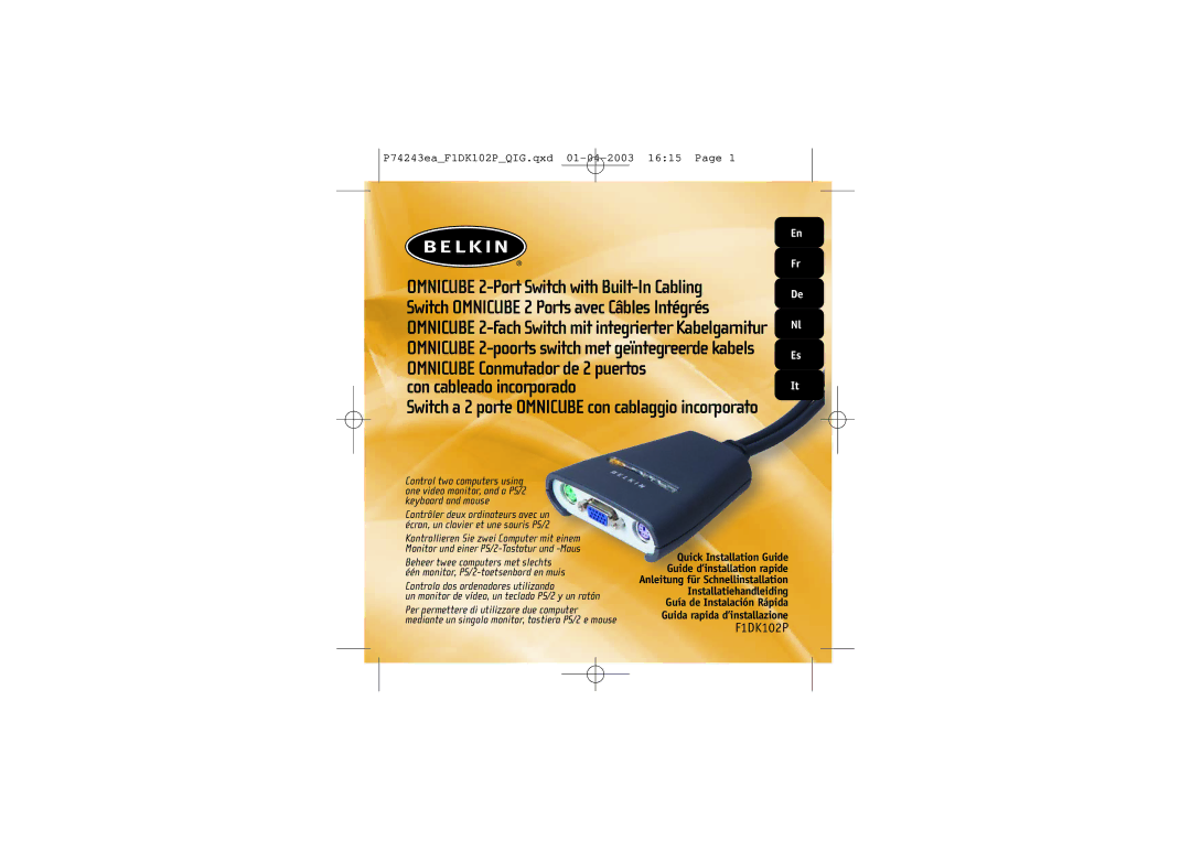 Belkin F1DK102P manual Con cableado incorporado 