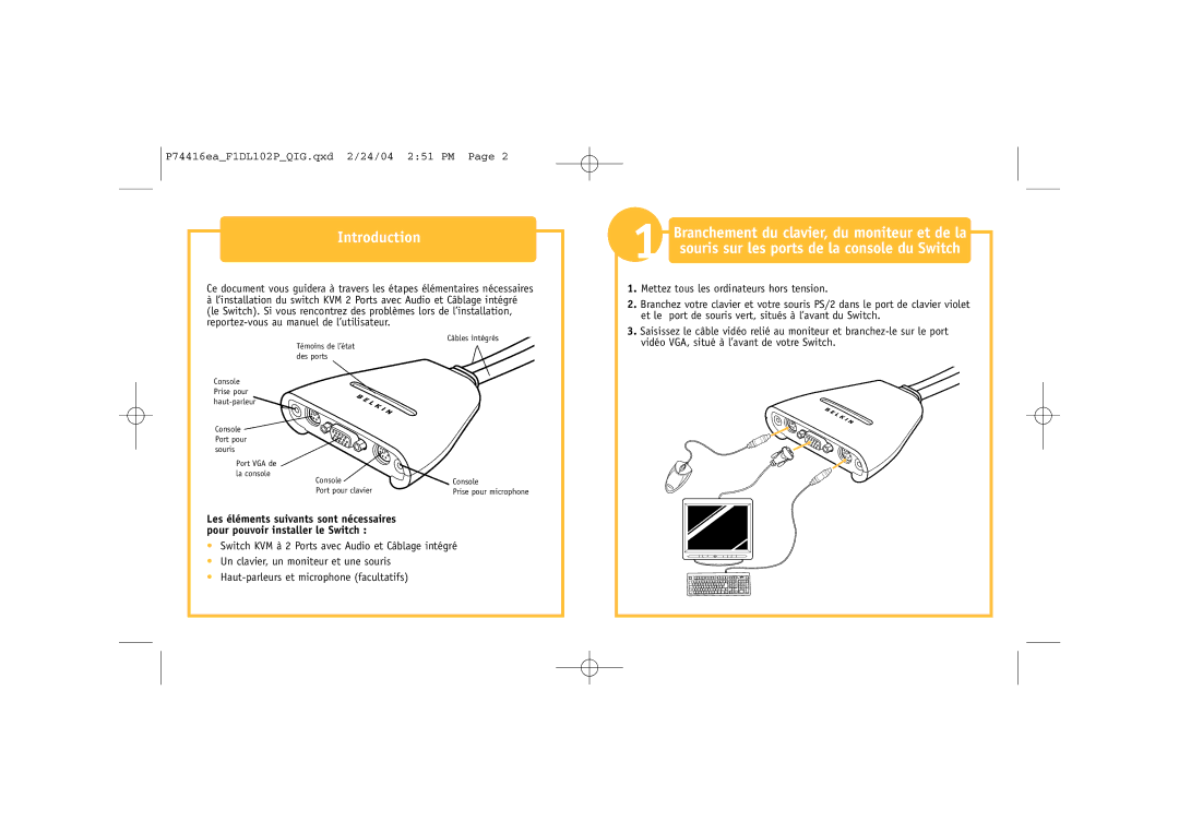 Belkin F1DL102P manual Prise pour microphone 