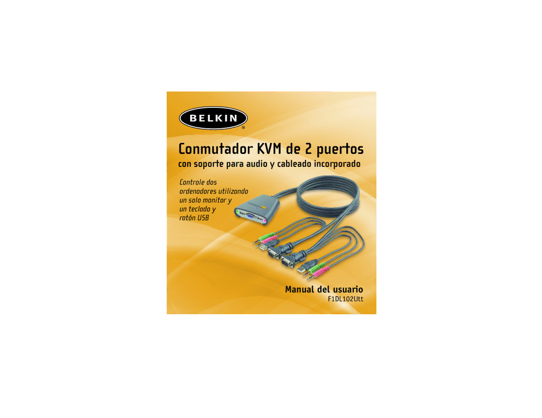 Belkin F1DL102UTT user manual Conmutador KVM de 2 puertos 